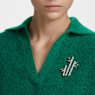 Dellium brooch, Bamboo, Green, Rhodium plated - Swarovski, 5645368