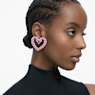 Sublima clip earrings, Heart, Large, Purple, Rhodium plated - Swarovski, 5646573