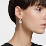 Swarovski Iconic Swan drop earrings, Swan, White, Rhodium plated - Swarovski, 5647545