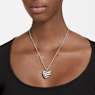 Hyperbola pendant, Heart, Small, White, Rhodium plated - Swarovski, 5647584