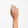 Volta cocktail ring, Bow, Small, White, Rhodium plated - Swarovski, 5647722