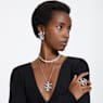Volta cocktail ring, Bow, Large, White, Rhodium plated - Swarovski, 5647731