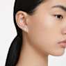 Swarovski Iconic Swan stud earrings, Swan, White, Rhodium plated - Swarovski, 5647873