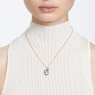 Pop Swan pendant, Swan, Green, Gold-tone plated - Swarovski, 5649198