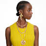 Idyllia pendant, Flower, Large, Yellow, Gold-tone plated - Swarovski, 5650562