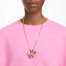 Idyllia hanger en broche, Pavé, Bloem, Roze, Goudkleurige toplaag - Swarovski, 5652068