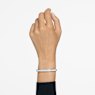 Dextera bangle, Octagon shape, White, Rhodium plated - Swarovski, 5652337