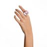 Idyllia cocktail ring, Flower, Pink, Rhodium plated - Swarovski, 5652457
