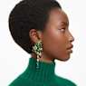 Gema drop earrings, Mixed cuts, Green, Gold-tone plated - Swarovski, 5652801