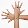 Gema 브레이슬릿, 믹스 컷, 그린, 골드 톤 플래팅 - Swarovski, 5652822