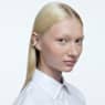 Matrix clip earrings, Square cut, White, Rhodium plated - Swarovski, 5654557