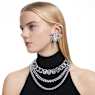 Millenia 클립 이어링, 스퀘어 컷, 화이트, 로듐 플래팅 - Swarovski, 5654557