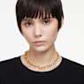 Dextera necklace, Mixed links, White, Gold-tone plated - Swarovski, 5655436