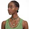 Gema necklace, Mixed cuts, Green, Gold-tone plated - Swarovski, 5657388