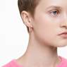 Matrix hoop earrings, Baguette cut, Pink, Rose gold-tone plated - Swarovski, 5657726