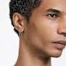 Matrix hoop earrings, Baguette cut, Grey, Ruthenium plated - Swarovski, 5658650
