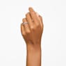 Matrix ring, Round cut, Blue, Rhodium plated - Swarovski, 5658669