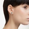 Birthstone stud earrings, Square cut, May, Green, Rhodium plated - Swarovski, 5660801
