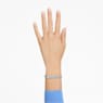 Matrix Tennis bracelet, Round cut, Blue, Rhodium plated - Swarovski, 5660914