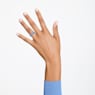 Matrix ring, Baguette cut, Blue, Rhodium plated - Swarovski, 5661907