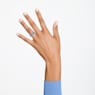 Matrix ring, Baguette cut, Blue, Rhodium plated - Swarovski, 5661908