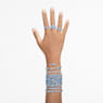 Matrix ring, Baguette cut, Blue, Rhodium plated - Swarovski, 5661908
