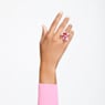 Idyllia cocktail ring, Flower, Pink, Gold-tone plated - Swarovski, 5662057