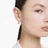 Bella V drop earrings, Round cut, Pink, Rose gold-tone plated - Swarovski, 5662114
