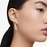 Nice drop earrings, Crystal pearl, Mixed cuts, Feather, White, Rose gold-tone plated - Swarovski, 5663487