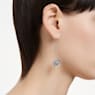 Dextera drop earrings, Long, Blue, Rhodium plated - Swarovski, 5663498