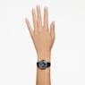 Crystalline Wonder watch, Swiss Made, Leather strap, Black, Black finish - Swarovski, 5664311
