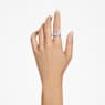 Hyperbola cocktail ring, Mixed cuts, Double bands, White, Rhodium plated - Swarovski, 5665347