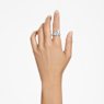 Bague cocktail Hyperbola, Tailles variées, Deux bandes, Blanche, Métal rhodié - Swarovski, 5665347
