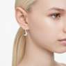 Luna ต่างหูทรงหยดน้ำ, พระจันทร์, ขาว, เคลือบโรเดียม - Swarovski, 5666157