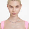 Matrix Tennis necklace, Mixed cuts, Pink, Rhodium plated - Swarovski, 5666165
