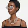 Matrix Tennis necklace, Mixed cuts, Green, Rhodium plated - Swarovski, 5666168