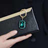 Key ring, Octagon cut, Green, Mixed metal finish - Swarovski, 5666643