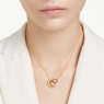 Obesek Dextera, Ujeta zanka, Bel, PVD zlatega odtenka - Swarovski, 5668820