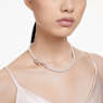 Nice necklace, Crystal pearl, Magnetic closure, Feather, White, Rose gold-tone plated - Swarovski, 5669221