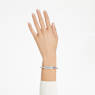 Dextera bangle, Magnetic closure, White, Rhodium plated - Swarovski, 5674981