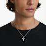Insigne pendant, Round cut, Cross, White, Rhodium plated - Swarovski, 5675576