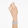 Mesmera สร้อยข้อมือวงใหญ่, ผสมผสานเหลี่ยมเจียระไนหลายหลายรูปแบบ, ขาว, เคลือบโรเดียม - Swarovski, 5676532