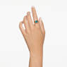Bague cocktail Stilla, Taille rectangulaire, Verte, Placage de ton or - Swarovski, 5677145