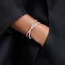 Hyperbola cuff, Infinity, White, Rhodium plated - Swarovski, 5677626