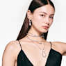 Hyperbola 水滴形耳環, Infinity, 白色, 鍍白金色 - Swarovski, 5677628