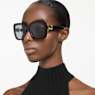 Sunglasses, Oversized, Square shape, SK6001, Black - Swarovski, 5679521