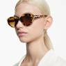 Sunglasses, Cat-eye shape, SK6008, Brown - Swarovski, 5679535