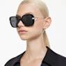 Sunglasses, Oversized, Square shape, SK6011, Black - Swarovski, 5679543
