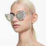 Occhiali da sole a clip 2 in 1, Statement, Forma Cat-eye, SK7011, Bianchi - Swarovski, 5679552