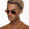 Sunglasses, Pilot shape, SK7005, Brown - Swarovski, 5679666